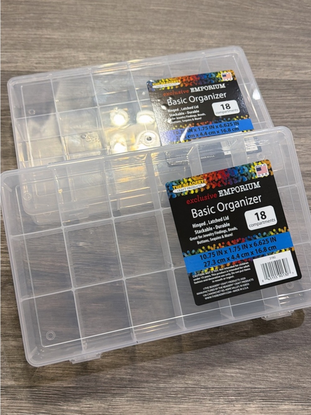 Clear Basic Organizer - 18 Compartment Storage Box